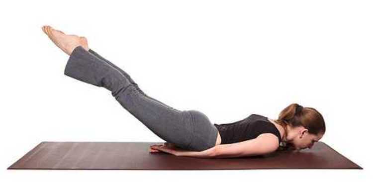 yoga poses - Locust Pose position (salabhasana)