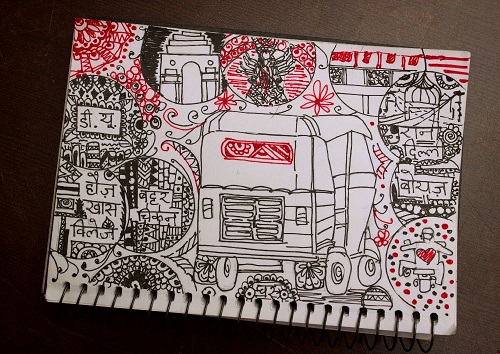 Ranjana-Sengupta-Delhi-Iconic-Photography-Sketch-Graffiti
