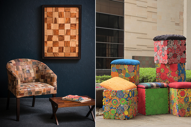 This Noida Store Makes Sofas From Flip Flops, Denim Patches & Jute